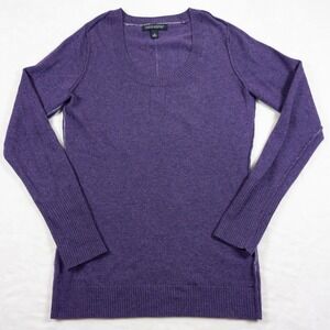 Banana Republic Wool Cashmere Scoop Neck Womens S Lightweight Purple Sweater